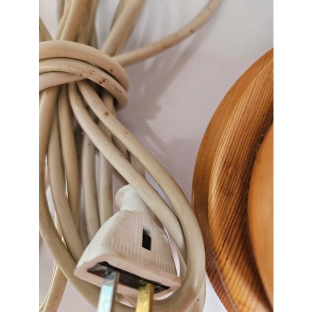 Brown Mid Century Scandinavian Pine Table Lamp For Sale - Image 8 of 8