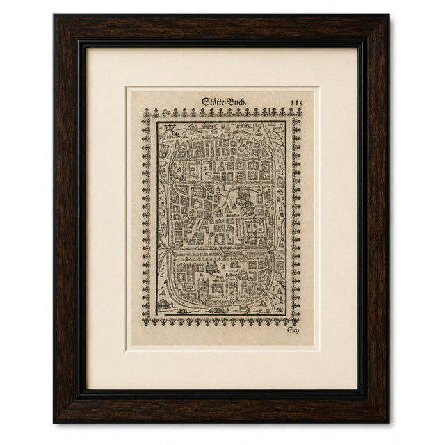Antique Woodcut Map of Jerusalem from Abraham Saurs Städte-Buch, 1658 For Sale - Image 6 of 9