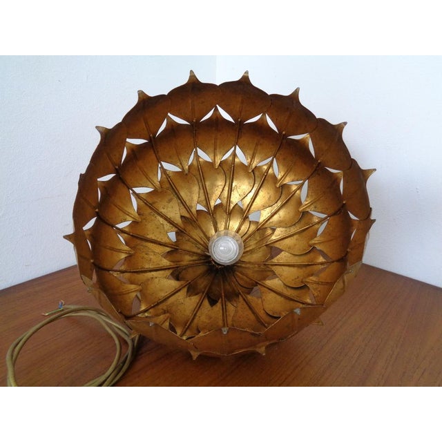 Large Golden Lotus Ceiling Lamp from Hans Kögl, Germany, 1960s For Sale - Image 14 of 18