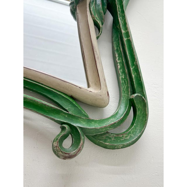 Art Nouveau Carved Wood Mirror with Calla Lilys, 1900s For Sale - Image 12 of 15