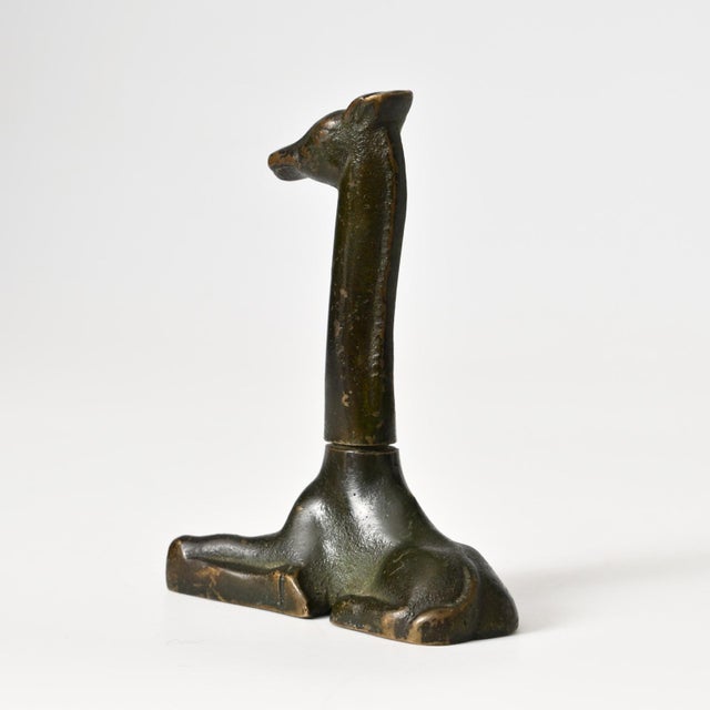 Art Deco Danish Bronze Giraffe Corkscrew by Kai Stage, 1930s For Sale - Image 4 of 14