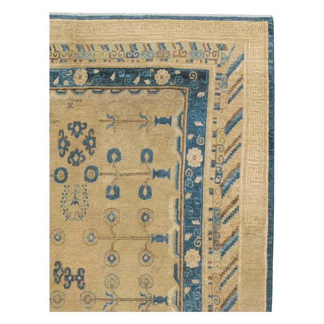 Rustic Galerie Shabab Collection Early 20th Century Handmade East Turkestan Khotan Gallery Carpet, Circa 1900 For Sale - Image 3 of 9