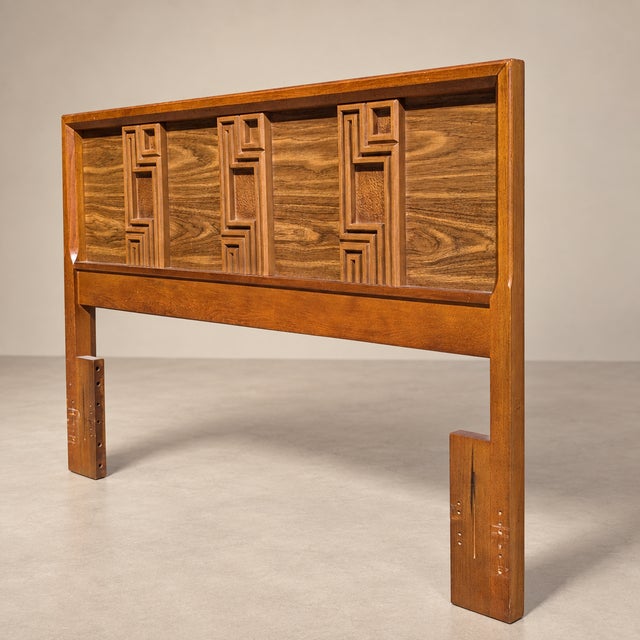 1960s Bassett Mid-Century Full-Size Wood Headboard For Sale - Image 11 of 11