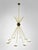 Mid-Century Modern Mid-Century Italian Brass and Opaline Glass Chandelier from Stilnovo For Sale - Image 3 of 6