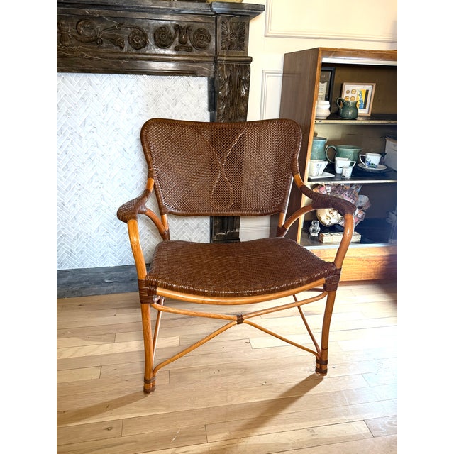 1950s 1950s Vintage Rattan Lounge Chair – Mid Century Modern For Sale - Image 5 of 5