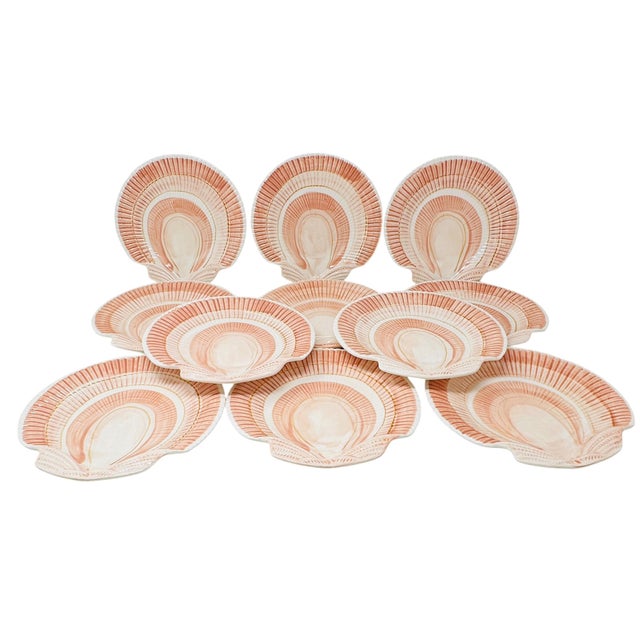 Vintage 1976 Fitz & Floyd "Coquille" Figural Shell Plates - Set of 11 For Sale - Image 9 of 16