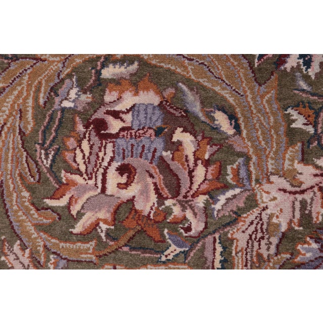 Shabby Chic 1990's Pak-Persian Green/Beige Wool Rug - 2'0'' X 4'2'' For Sale In New York - Image 6 of 9