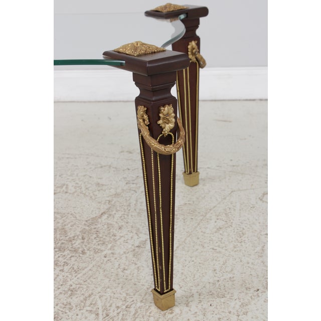 Vintage Louis XVI Dore Glass Coffee Cocktail Table For Sale - Image 13 of 13