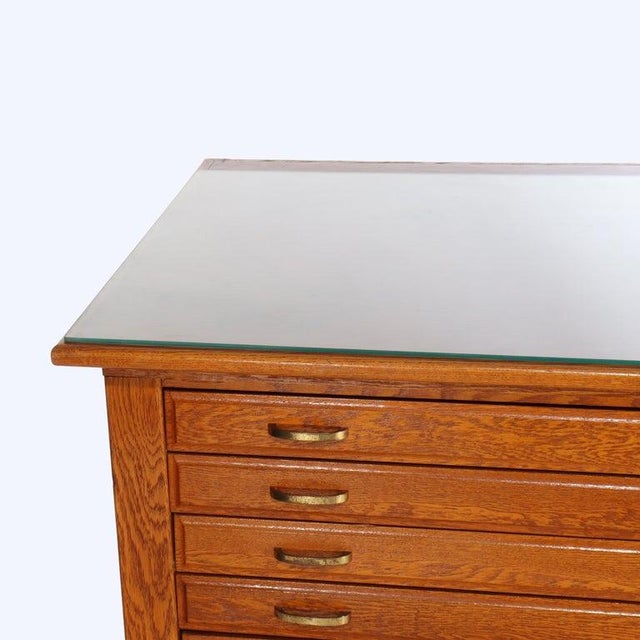 1910s 1910s Architectural Arts & Crafts Oak 5-Drawer Map Cabinet For Sale - Image 5 of 18