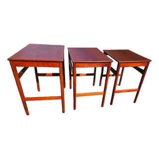 1950s Hans Wegner Teak Nesting Tables for Andreas Tuck For Sale