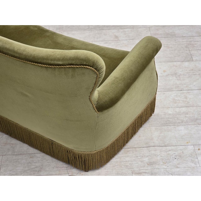 Danish 2-Seater Sofa in Light Green Furniture Velour, 1970s For Sale - Image 16 of 18