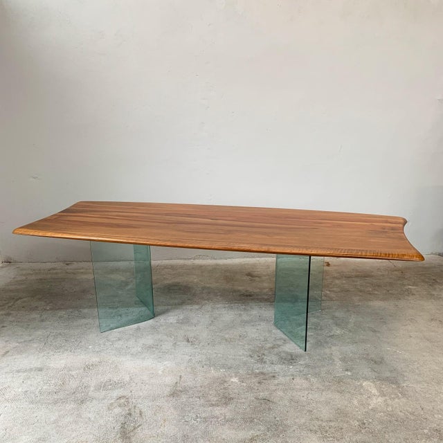 Large Table in Wood and Glass by Oskar Kogoj, 1970s For Sale - Image 4 of 8