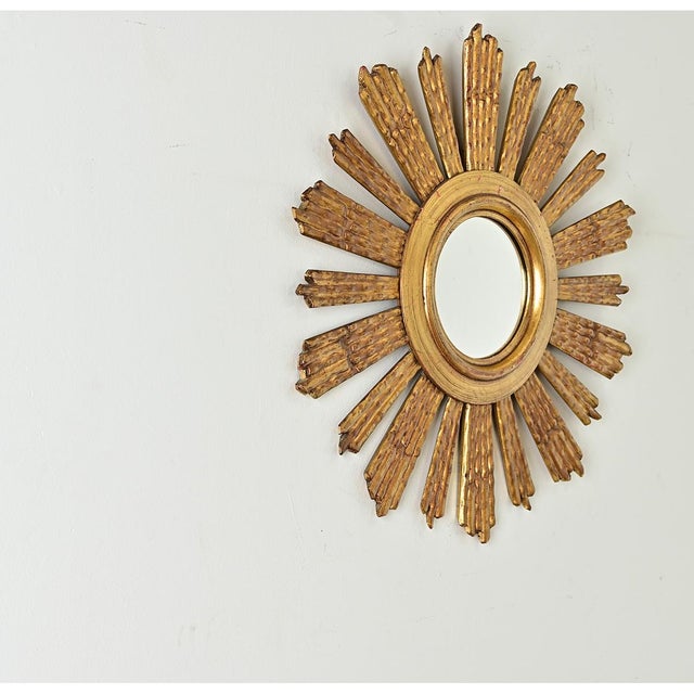 Traditional Italian 19th Century Giltwood Sunburst Mirror For Sale - Image 3 of 6