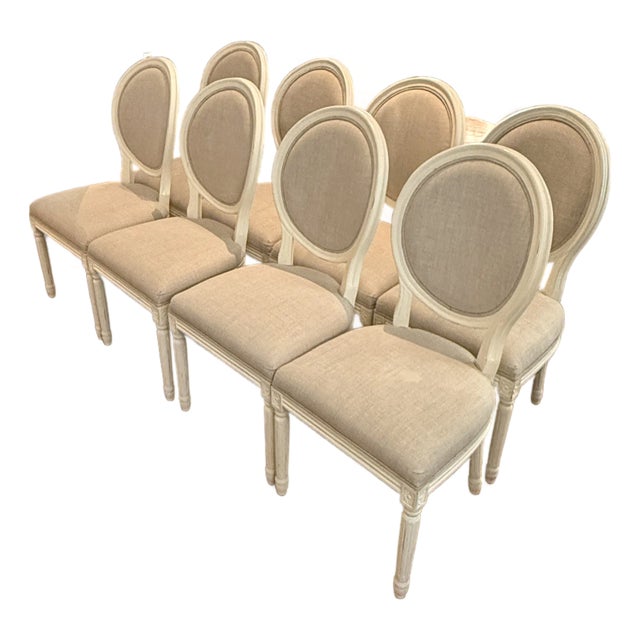 Set of 8 Restoration Hardware French Dining Chairs For Sale