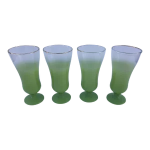 Vintage Midcentury Lime Green Blendo Cocktail Glasses- Set of 4