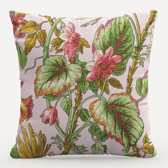 Red from Scalamandre crafted by Cloth & Company 20" Decorative Pillow, Pink Tropical Flora For Sale In Chicago - Image 6 of 6