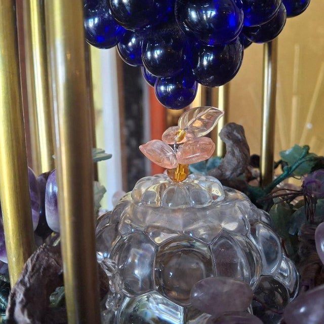 19thc Art Nouveau Monumental Bronze & Brass With Quartz Grape Cluster Bounty 9 Light Chandelier For Sale - Image 13 of 18