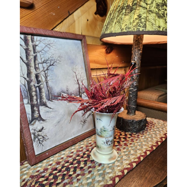 Rustic European Early 1900's Royal Bayreuth, Hunting Scene Bud Vase. For Sale - Image 3 of 13