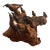 Vintage 7 Wooden Birds on Carved Burl Wood Sculpture For Sale