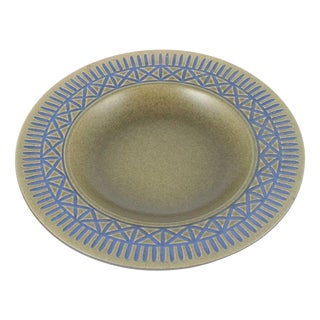 Vintage Stoneware Bowl with Geometric Relief Pattern by Mari Simmulson for Upsala-Ekeby, 1960s For Sale