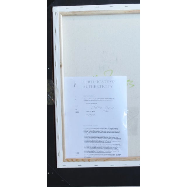 Blue Contemporary Modern Listed Artist Cubism Portrait Oil Painting Including the Antiqued Gold Wood Frame For Sale - Image 8 of 9