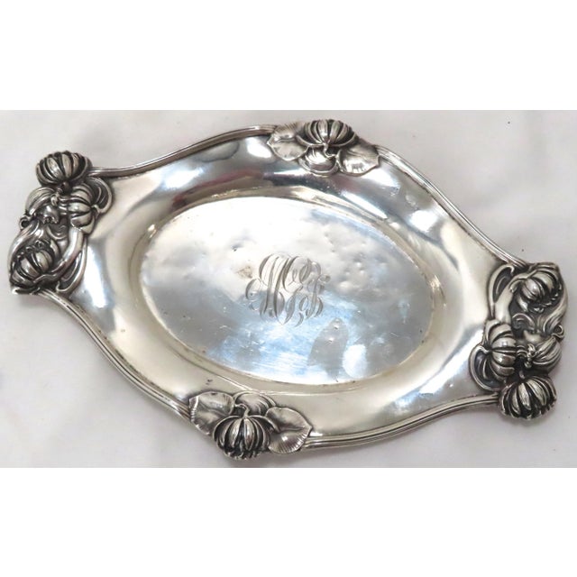 This Really is an Exceptionally Nice Antique American Art Nouveau Sterling Silver Trinket Tray. Circa Very Early 1900s. It...