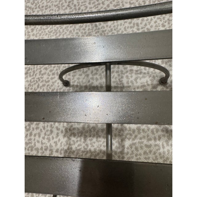 Set of 4 Steel Klismos Curule Dining Chairs, Mid-Century, From Italy For Sale In Chicago - Image 6 of 12