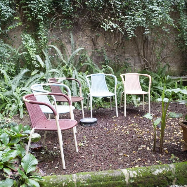Vintage Bar Chairs in Tubular Steel, Plastic & Lacquered Metal, 1960s, Set of 5 For Sale - Image 4 of 9