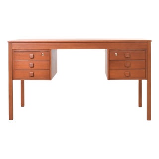 Mid-Century Modern Danish Teak Desk from Domino Møbler, 1960s For Sale