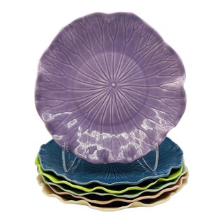 Vintage Metlox Poppytrail Multicolor Lotus Dinner Plates- Set of 6 For Sale