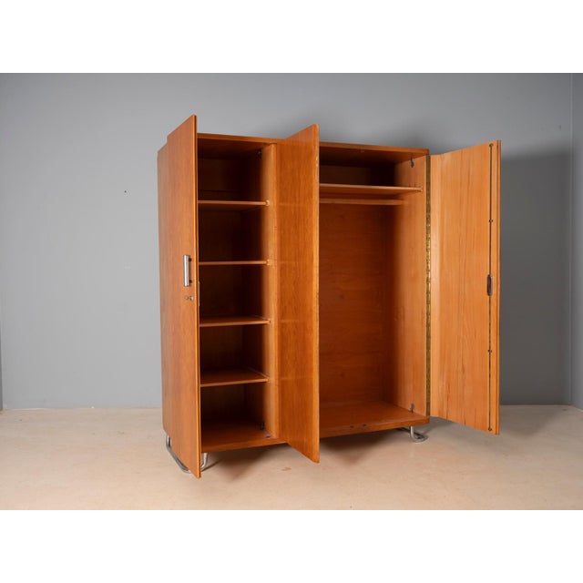 Wood Wardrobe Cabinet from Vichr & Spol., Czechoslovakia, 1930s For Sale - Image 7 of 13
