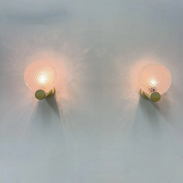 Vintage Glass Wall Lamps, 1970s, Set of 2 For Sale - Image 3 of 5