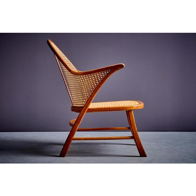 1940s Armchair with Vienna Cane Weaving attributed to Frits Schlegel, 1940s For Sale - Image 5 of 13