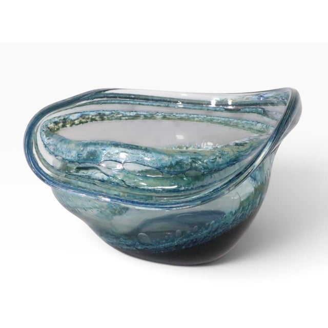 Large Organic Modern Art Glass Bowl by Josh Simpson C 1973 For Sale - Image 14 of 18