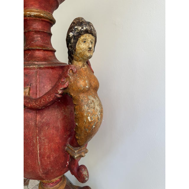 17th Century Baroque Candleholder in Lacquered Wood and Plaster, Spain, 1600 For Sale - Image 11 of 18