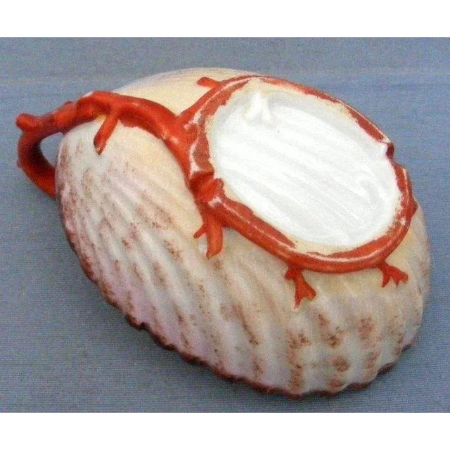 Ceramic Early 19th Century French Empire Paris Porcelain Shell Form Cream Pitcher with Coral Branch Handle For Sale - Image 7 of 8