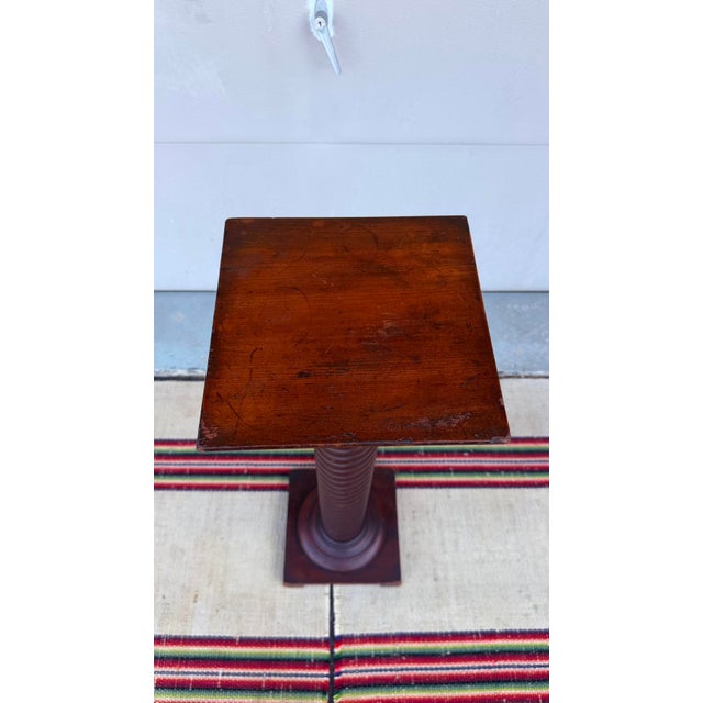 Antique Rope Twist Turned Cherry Pedestal Stand, Circa 1890-1910 For Sale - Image 13 of 14
