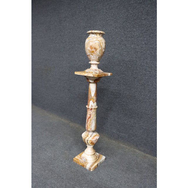 Italian Style Onyx Pedestal With Urn For Sale - Image 10 of 15