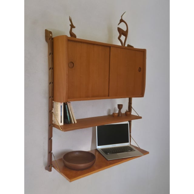 Mid-Century Modern Scandinavian Modular Ergo Wall Shelves in Teak, 1960s For Sale - Image 3 of 9