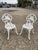 Contemporary Victorian Style Rose Pattern Cast Aluminum Garden Patio Outdoor Bistro Chairs. Circa 21st Century, Pre-owned....