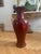 Large Vintage Oxblood Glazed Porcelain Ornamental Standing Tall Vase. Set of 2