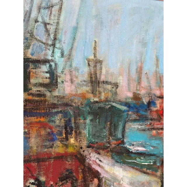 Eric With, Port of Gothenburg, 1960s, Oil on Canvas, Framed For Sale - Image 11 of 18