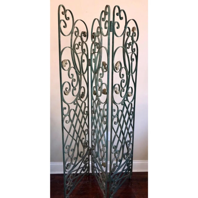 French Antique French Wrought Iron Screen For Sale - Image 3 of 7