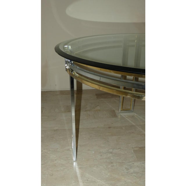 Gold Chrome and Gold-Plated Steel Dining Table, Italy, 1970s For Sale - Image 8 of 18