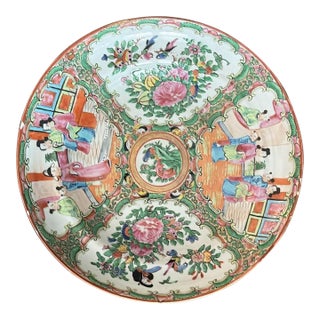 One 9.5” Rose Medallion Bowl - Genuine Porcelain 1860-1885 For Sale