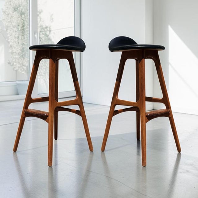 Erik Buch for Oddense Maskinsnedkeri o.d. Mobler Danish Teak Barstools For Sale - Image 9 of 18