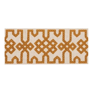 Sample - Schumacher Knotted Trellis Tape in Ocher E on Unbleached For Sale
