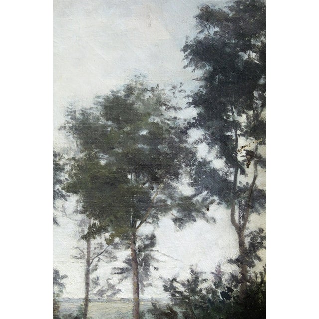 Textile Early 20th Century "Country Road" Landscape Oil Painting by Jane Enders, Framed For Sale - Image 7 of 7