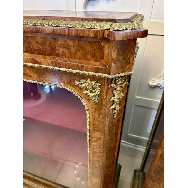 Antique Victorian Burr Walnut Pier Cabinets with Ormolu Mounts, 1860, Set of 2 For Sale - Image 14 of 16