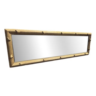 Large Antique English Carved Wood and Gesso Gilt Pier Mirror, 1800s For Sale